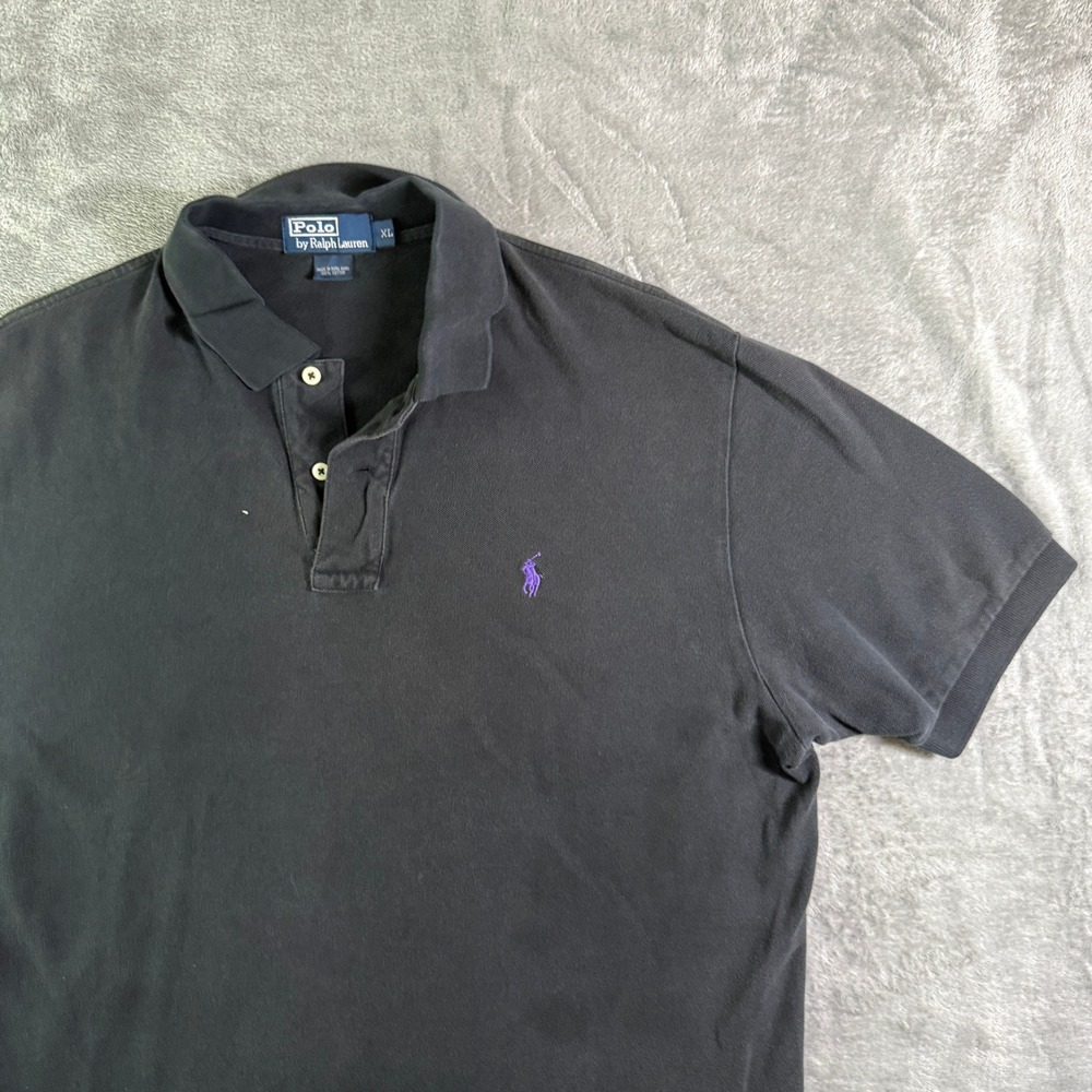 VTG Polo Ralph Lauren Polo Shirt Purple Logo Cotton Casual Classic XL Hong kong